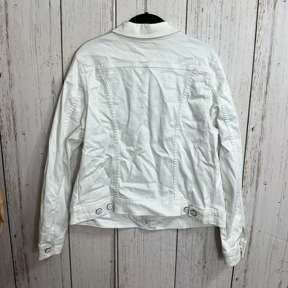 NWT Slink Jeans Denim Trucker Jacket Size 1 White Denim Jacket - Picture 4 of 7